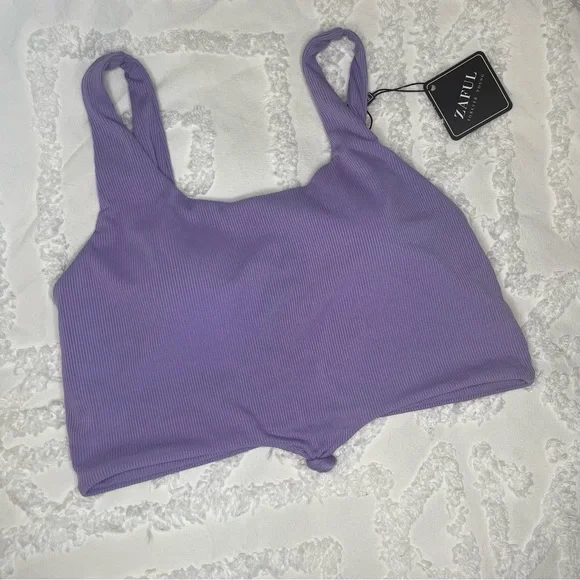 ZAFUL Women's High Waisted Tankini Scoop Neck Knotted Two Pieces Tankini XL - Picture 8 of 8